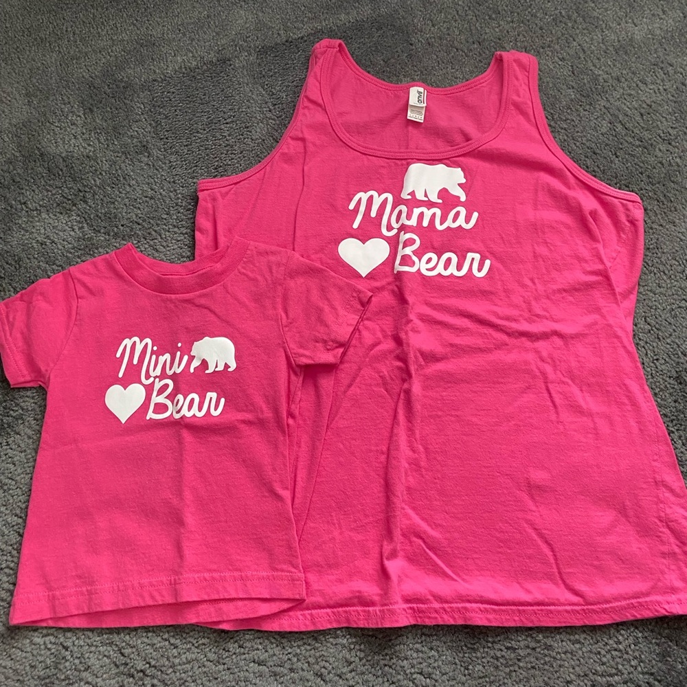 Mama Bear and Baby Bear custom shirts mommy and me